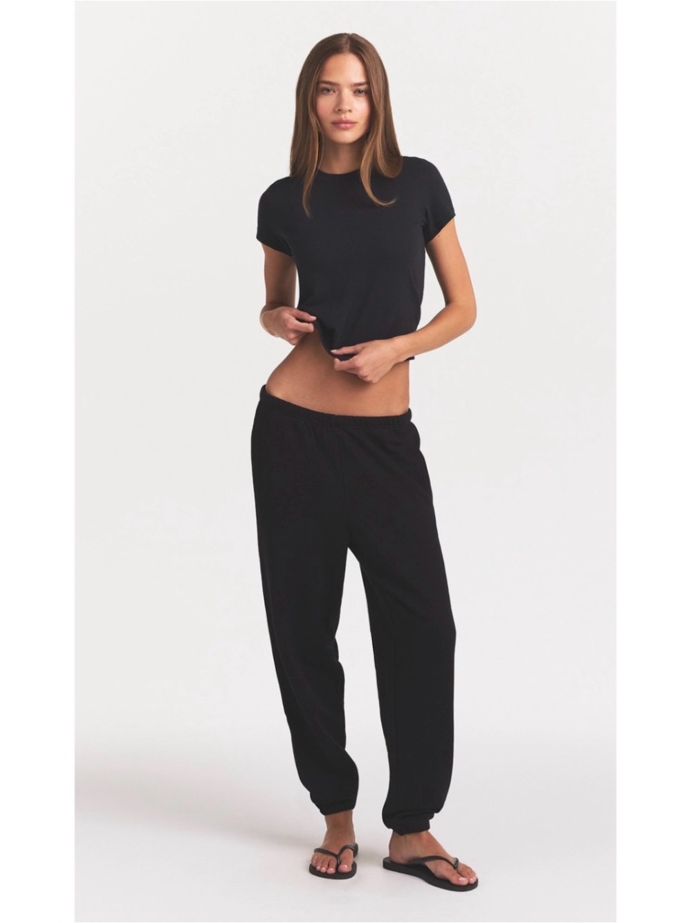 NWT SKIMS Cotton Fleece Classic Jogger in Onyx Lg